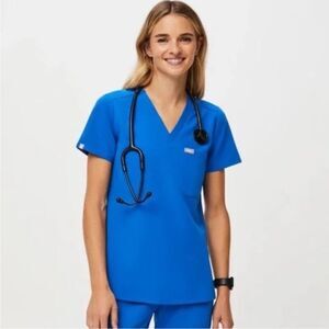 NWT Figs Catarina One Pocket Scrub Nurse Top Blue Size XXL